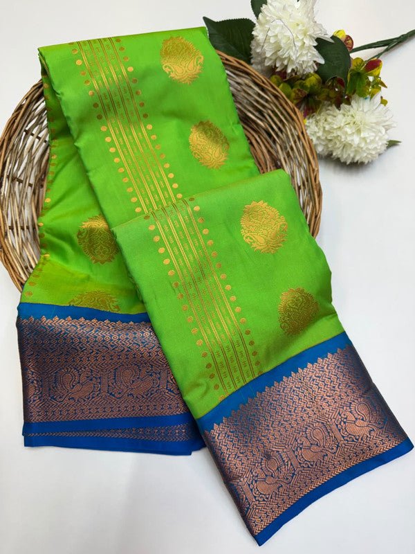 Sundari Semi Silk Saree with elegant zari work for wedding wear