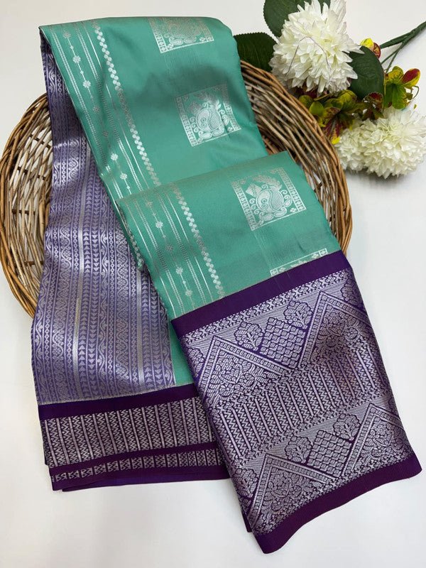 Sundari Semi Silk Saree with elegant zari work for wedding wear