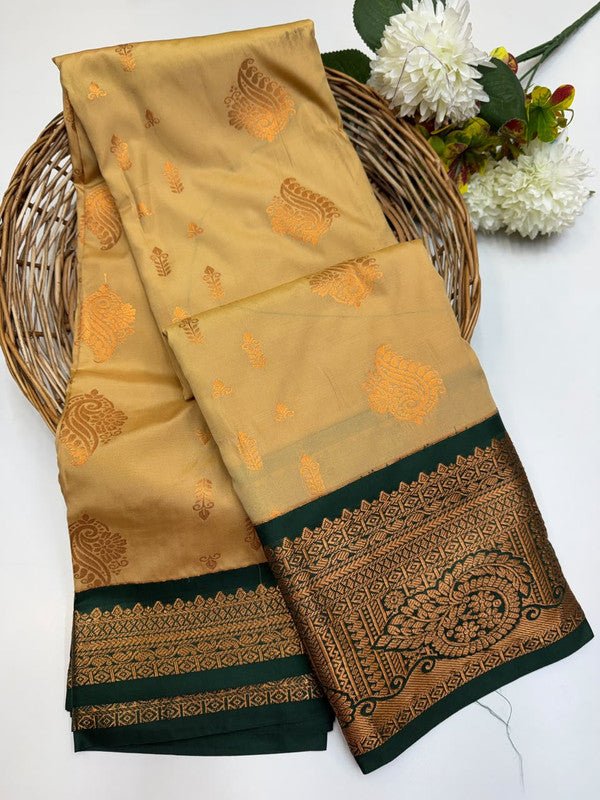 Sundari Semi Silk Saree with elegant zari work for wedding wear