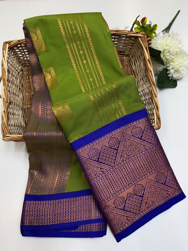 Sundari Semi Silk Saree with elegant zari work for wedding wear