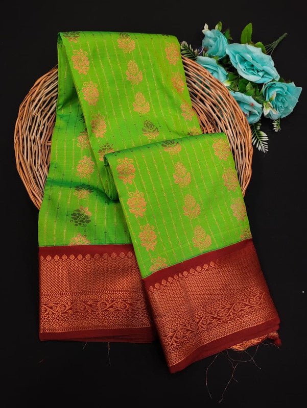 Sundari Semi Silk Saree with elegant zari work for wedding wear
