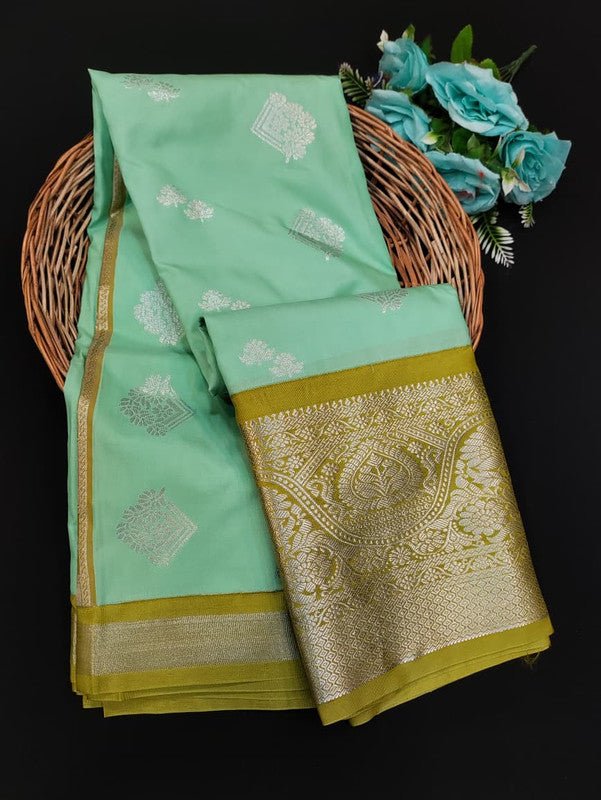 Sundari Semi Silk Saree with elegant zari work for wedding wear