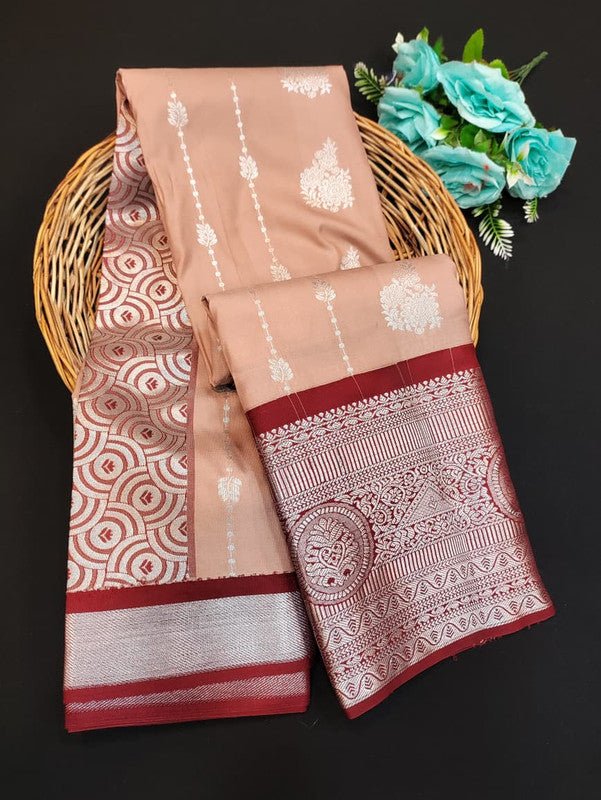 Sundari Semi Silk Saree with elegant zari work for wedding wear