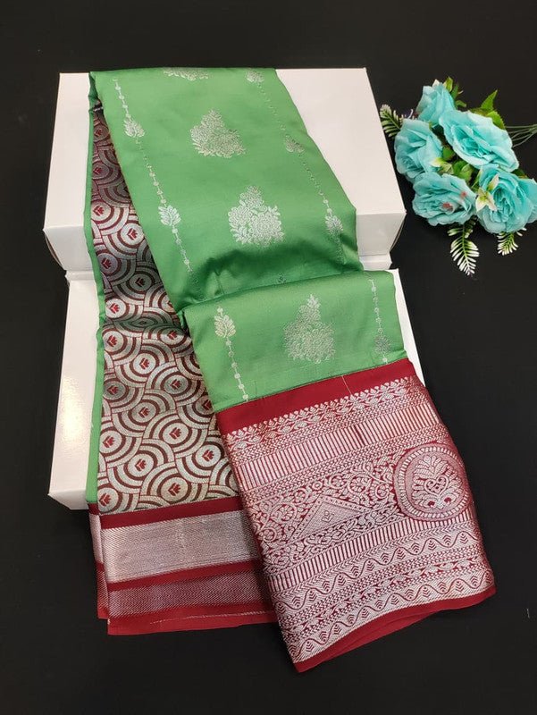 Sundari Semi Silk Saree with elegant zari work for wedding wear