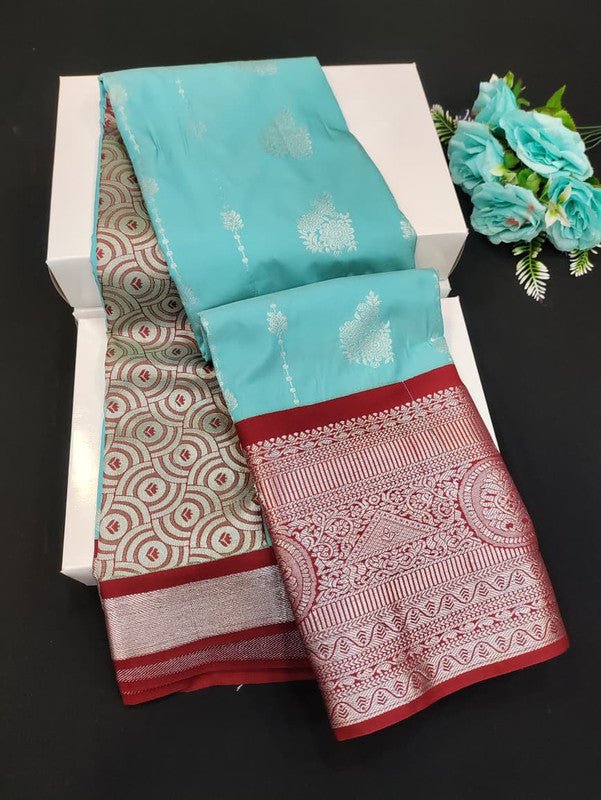 Sundari Semi Silk Saree with elegant zari work for wedding wear