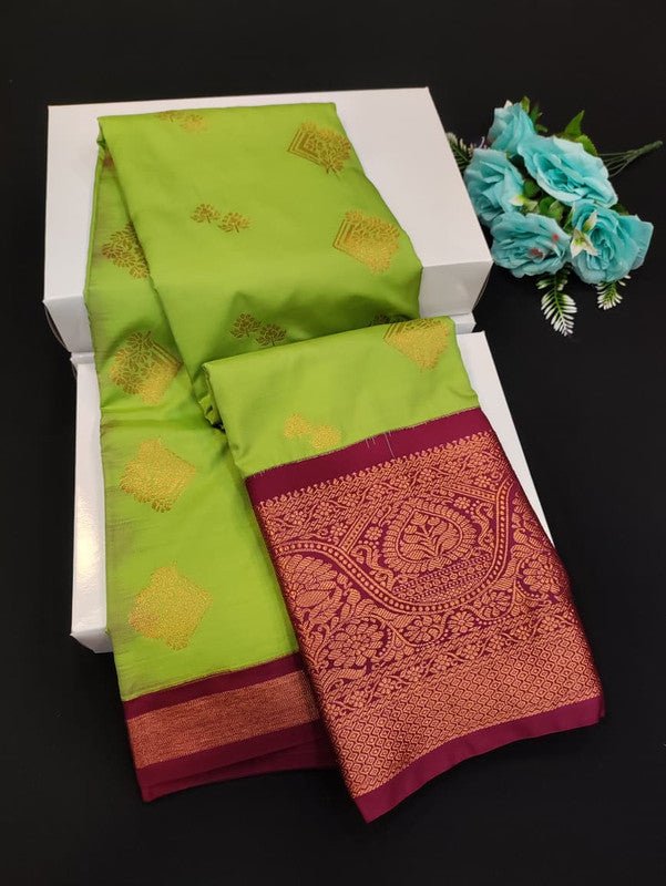 Sundari Semi Silk Saree with elegant zari work for wedding wear