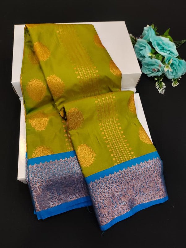 Sundari Semi Silk Saree with elegant zari work for wedding wear