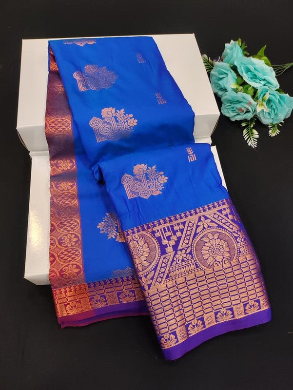Sundari Semi Silk Saree with elegant zari work for wedding wear