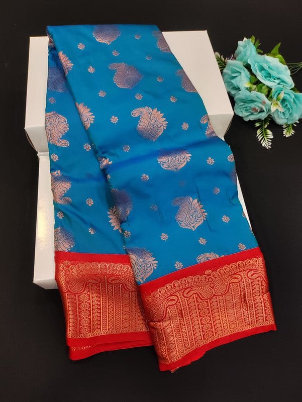 Sundari Semi Silk Saree with elegant zari work for wedding wear