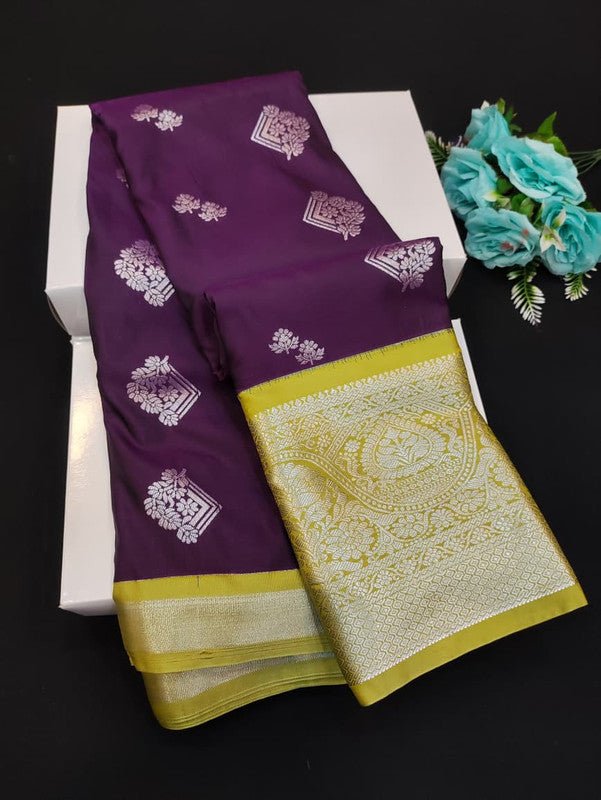 Sundari Semi Silk Saree with elegant zari work for wedding wear