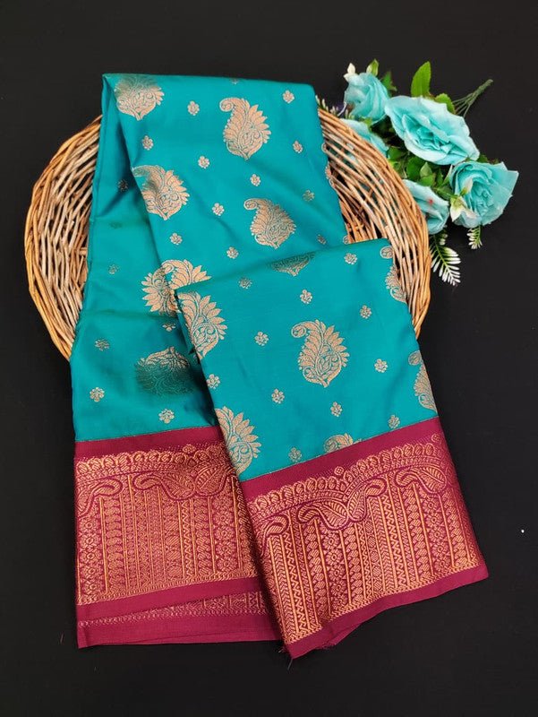 Sundari Semi Silk Saree with elegant zari work for wedding wear
