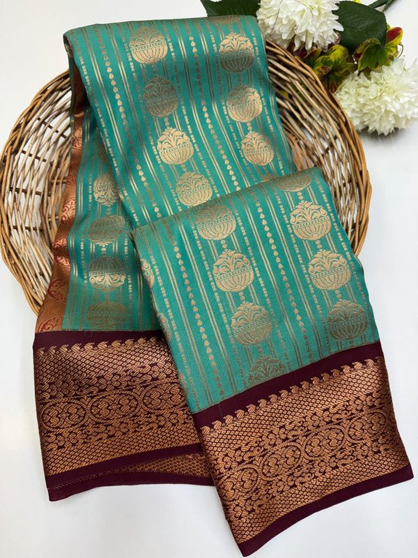 Sundari Semi Silk Saree with elegant zari work for wedding wear