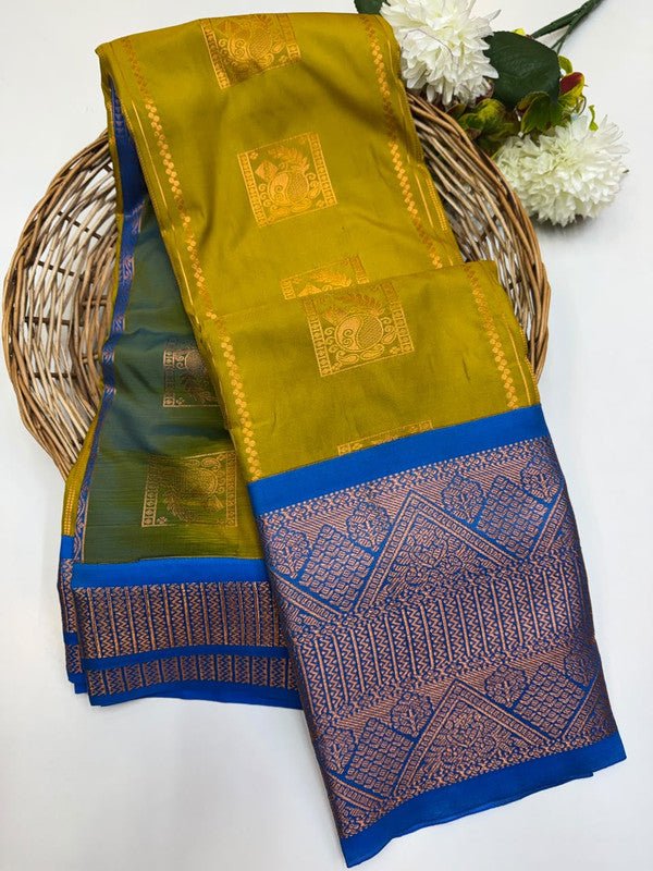 Sundari Semi Silk Saree with elegant zari work for wedding wear