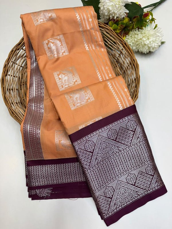 Sundari Semi Silk Saree with elegant zari work for wedding wear