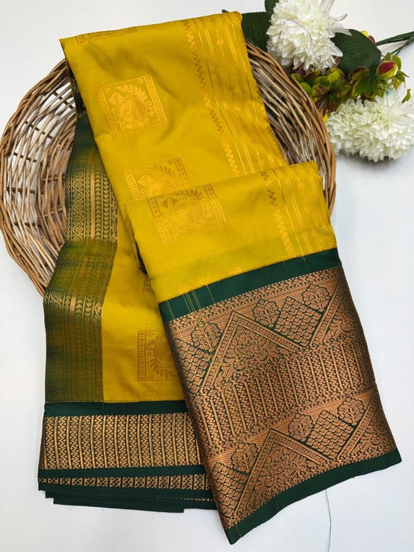 Sundari Semi Silk Saree with elegant zari work for wedding wear
