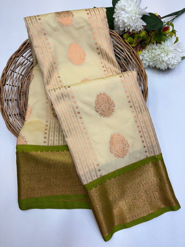 Sundari Semi Silk Saree with elegant zari work for wedding wear