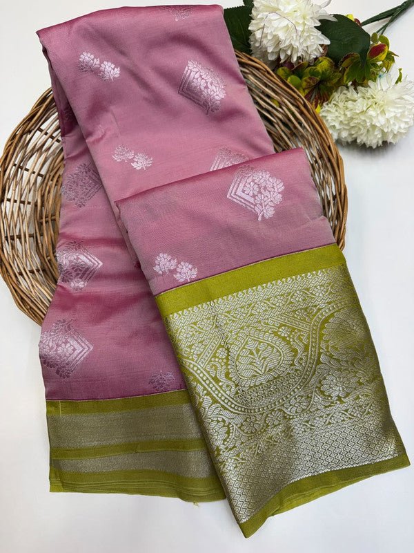 Sundari Semi Silk Saree with elegant zari work for wedding wear