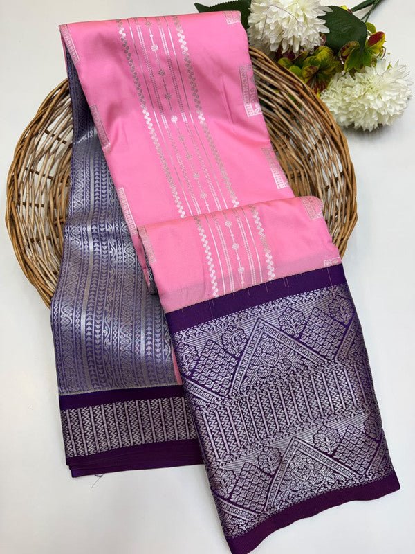 Sundari Semi Silk Saree with elegant zari work for wedding wear