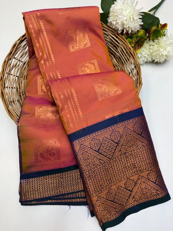 Sundari Semi Silk Saree with elegant zari work for wedding wear