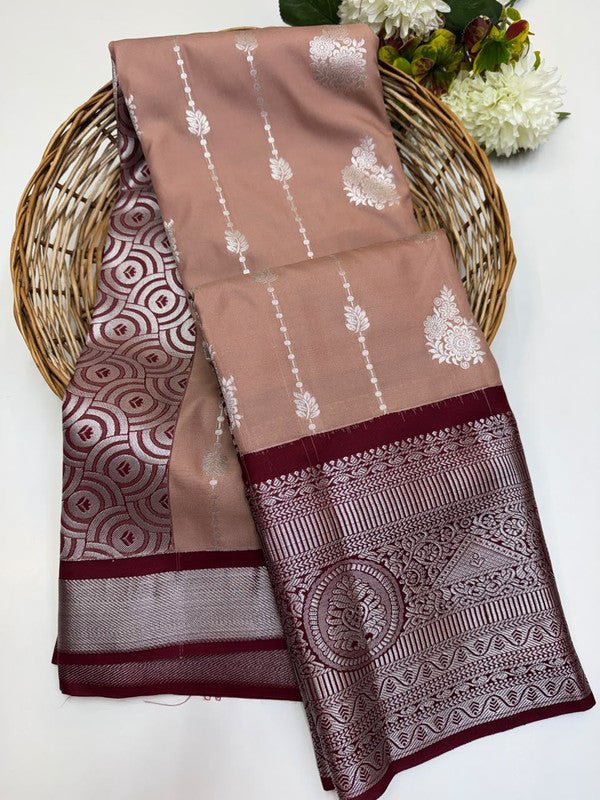 Sundari Semi Silk Saree with elegant zari work for wedding wear