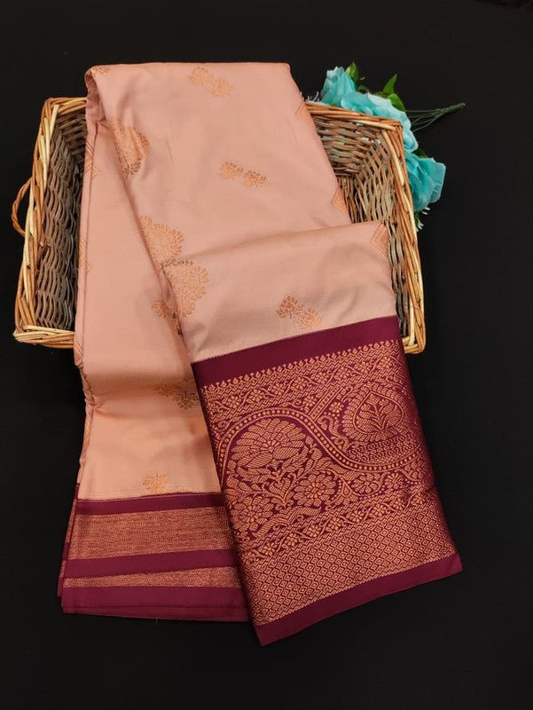 Sundari Semi Silk Saree with elegant zari work for wedding wear