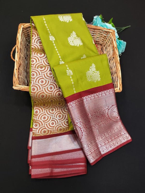 Sundari Semi Silk Saree with elegant zari work for wedding wear