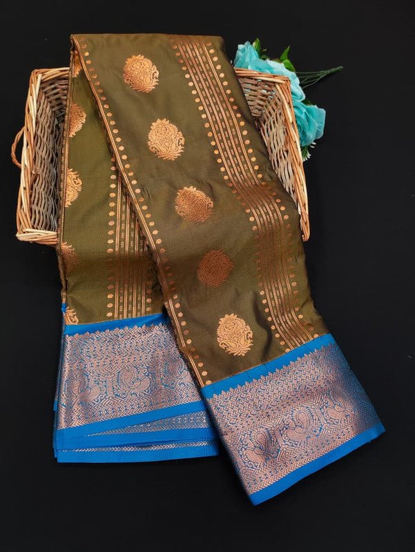 Sundari Semi Silk Saree with elegant zari work for wedding wear