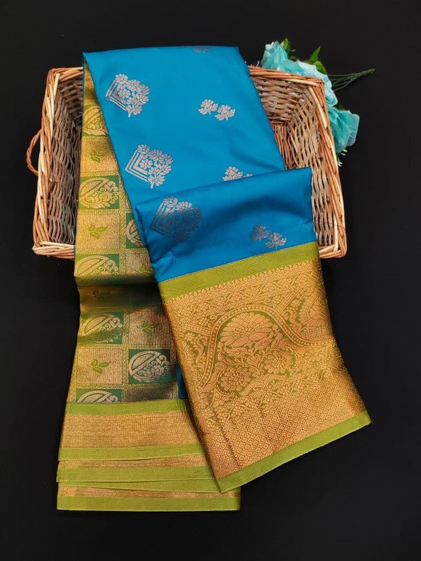 Sundari Semi Silk Saree with elegant zari work for wedding wear