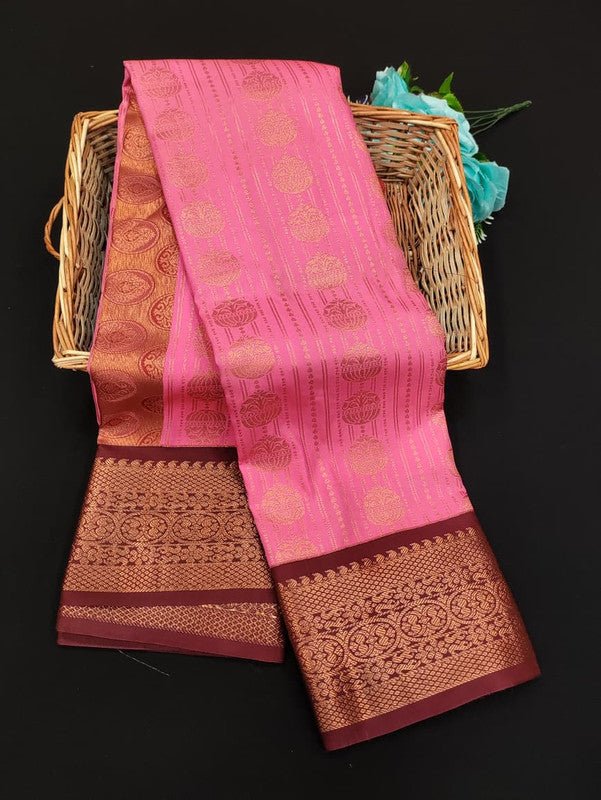 Sundari Semi Silk Saree with elegant zari work for wedding wear
