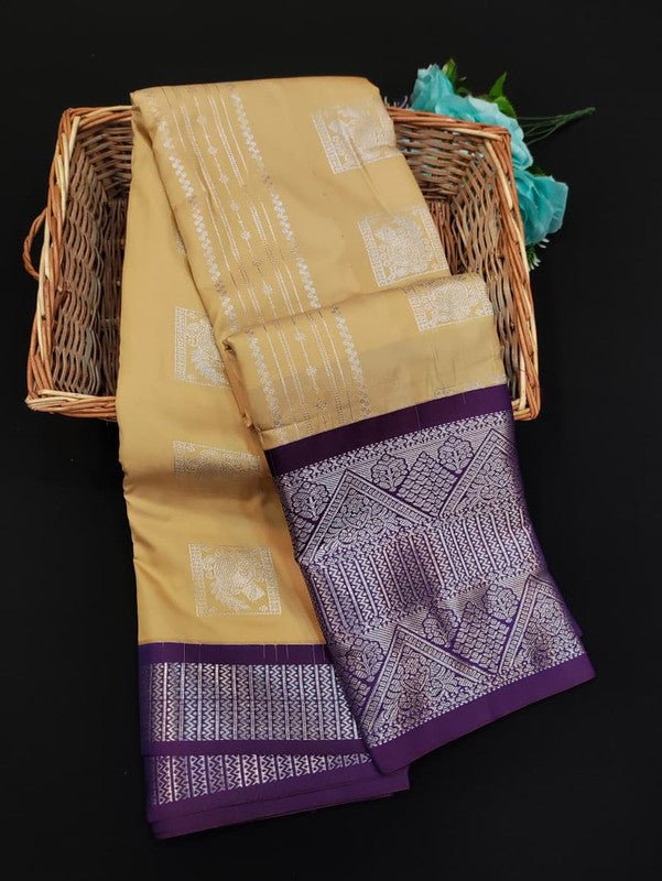 Sundari Semi Silk Saree with elegant zari work for wedding wear