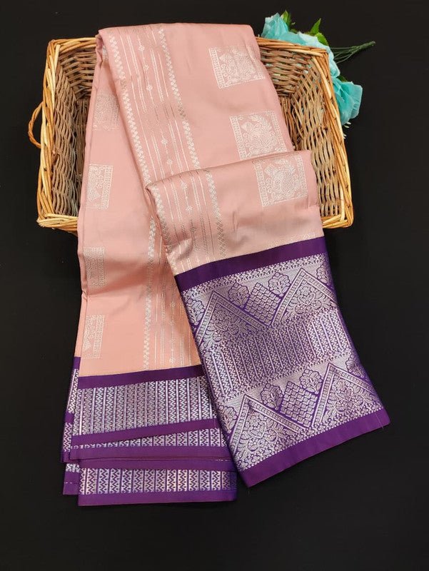 Sundari Semi Silk Saree with elegant zari work for wedding wear