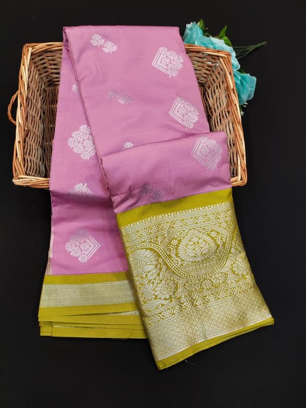 Sundari Semi Silk Saree with elegant zari work for wedding wear