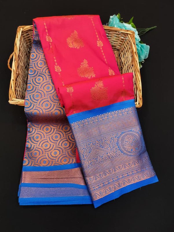 Sundari Semi Silk Saree with elegant zari work for wedding wear