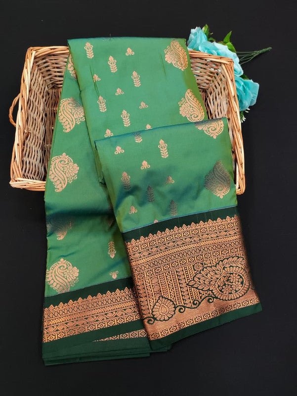 Sundari Semi Silk Saree with elegant zari work for wedding wear