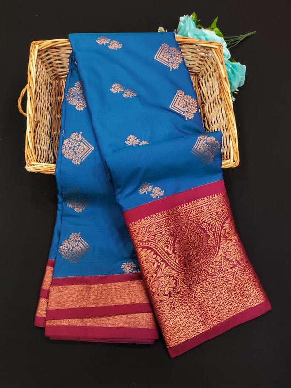 Sundari Semi Silk Saree with elegant zari work for wedding wear