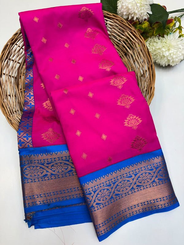 Sundari Semi Silk Saree with elegant zari work for wedding wear