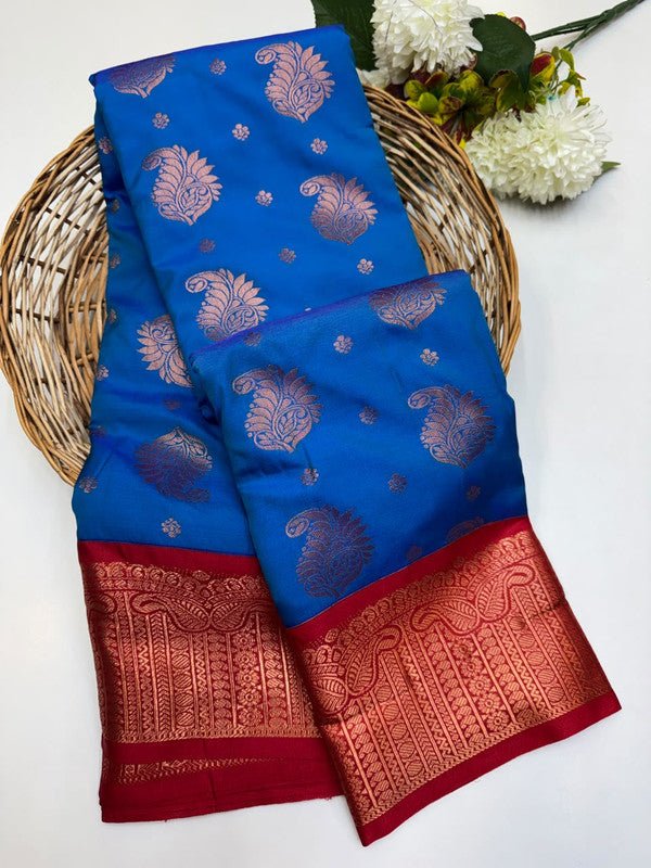 Sundari Semi Silk Saree with elegant zari work for wedding wear