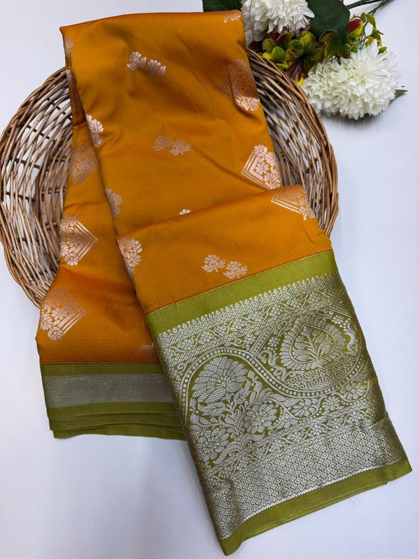 Sundari Semi Silk Saree with elegant zari work for wedding wear