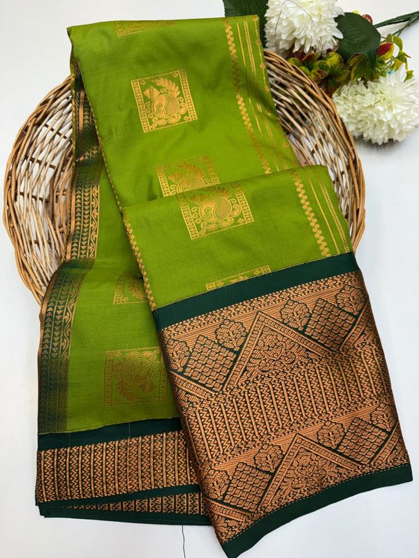 Sundari Semi Silk Saree with elegant zari work for wedding wear