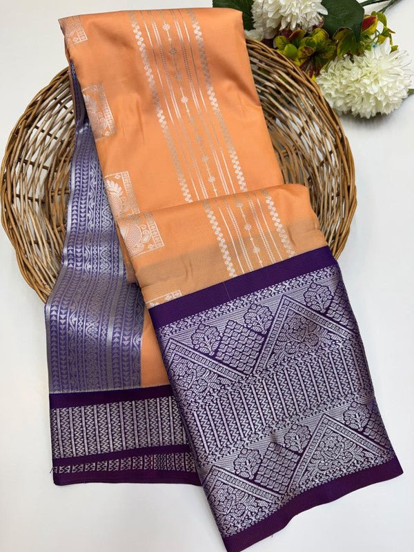 Sundari Semi Silk Saree with elegant zari work for wedding wear
