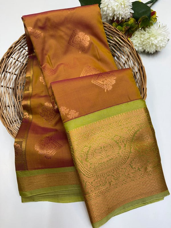 Sundari Semi Silk Saree with elegant zari work for wedding wear