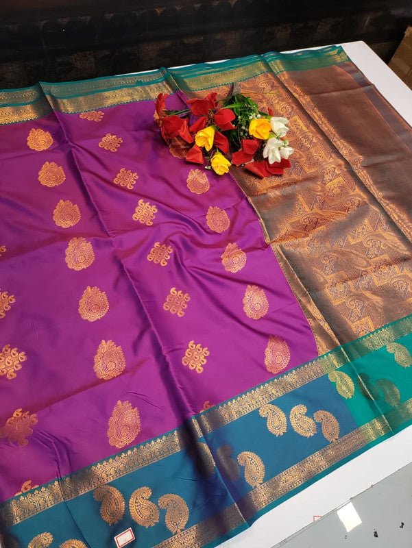 Vani Soft Silk Collection saree in elegant traditional soft silk design for wedding and festive wear from Sri Sakthi Pugazh Tex Salem Tamil Nadu