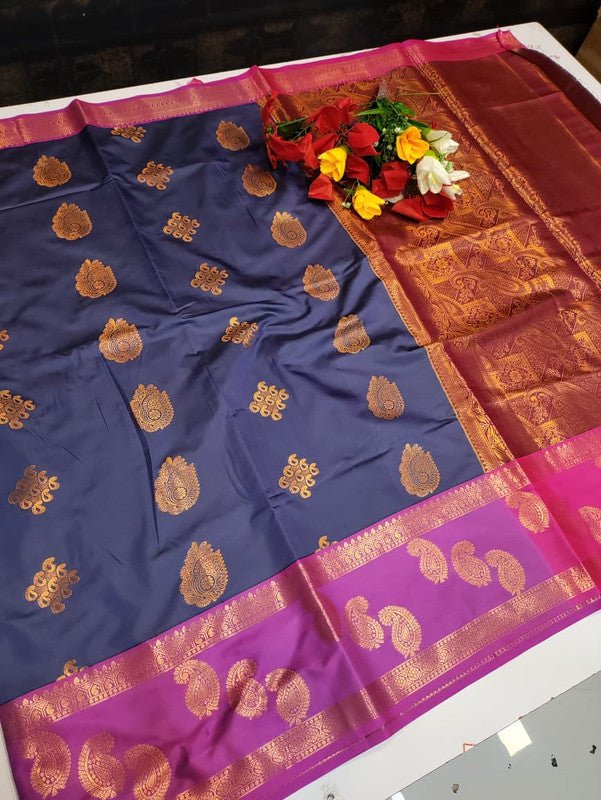 Vani Soft Silk Collection saree in elegant traditional soft silk design for wedding and festive wear from Sri Sakthi Pugazh Tex Salem Tamil Nadu
