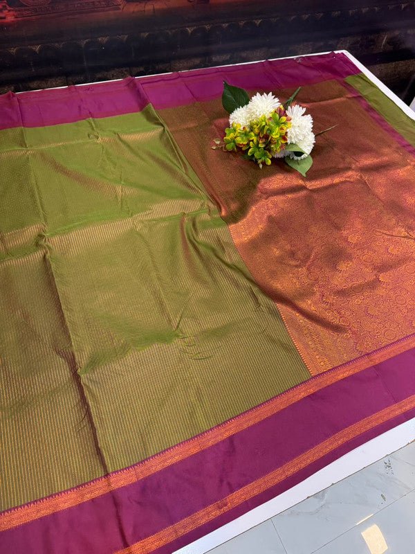 Varalakshmi Silk Zari Saree for Wedding Wear with Plain Blouse