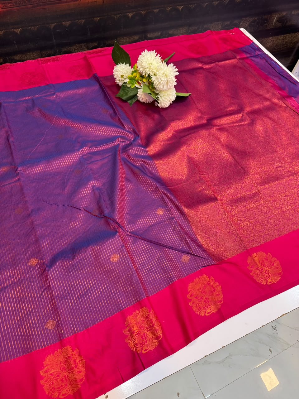 Varalakshmi Viratham Silk Zari Saree with Plain Blouse| VZ25 - Sri Sakthi Pugazh Tex VZ25 - Soft Silk Saree