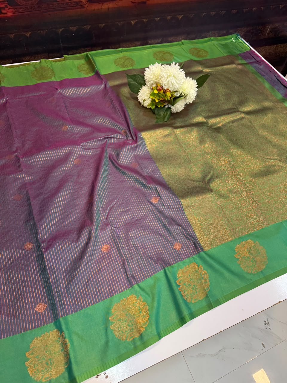 Varalakshmi Viratham Silk Zari Saree with Plain Blouse| VZ32 - Sri Sakthi Pugazh Tex VZ32 - Soft Silk Saree