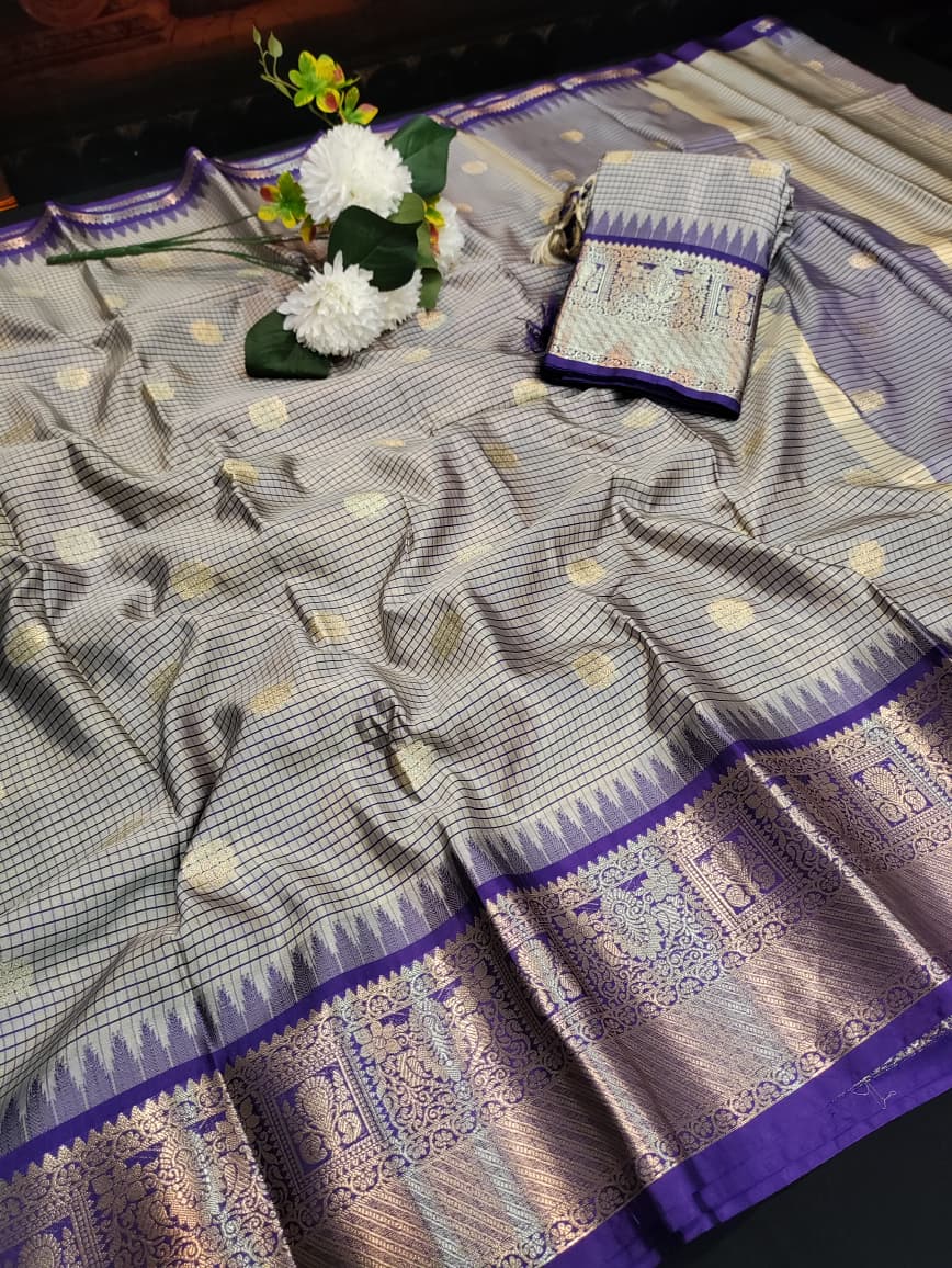 Varanasi Checked Saree FV32 - Sri Sakthi Pugazh Tex - Fancy