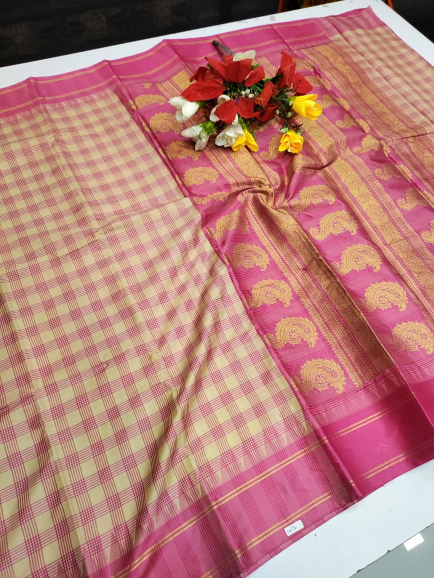 Varanasi Checked Saree FV41 - Sri Sakthi Pugazh Tex - Fancy