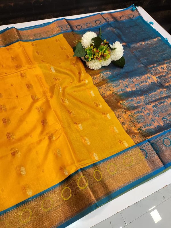 Premium Velvet Silk Saree with Zari Work for Wedding Wear