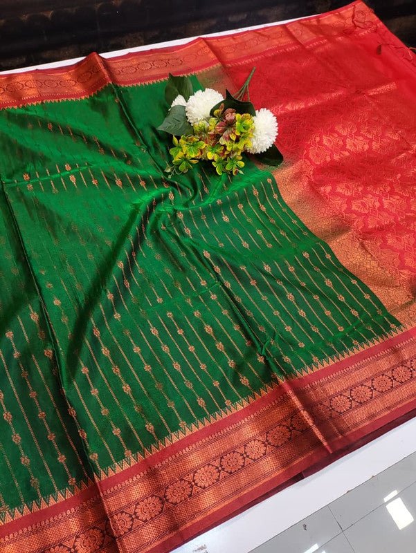 Premium Velvet Silk Saree with Zari Work for Wedding Wear